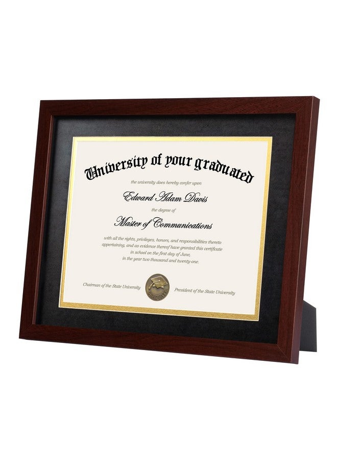 upsimples 11x14 Diploma Frame Certificate Degree Document Frame with High Definition Glass, 8.5 x 11 with mat for Wall and Tabletop, Mahogany Double Mat, 3 Pack - Image 3