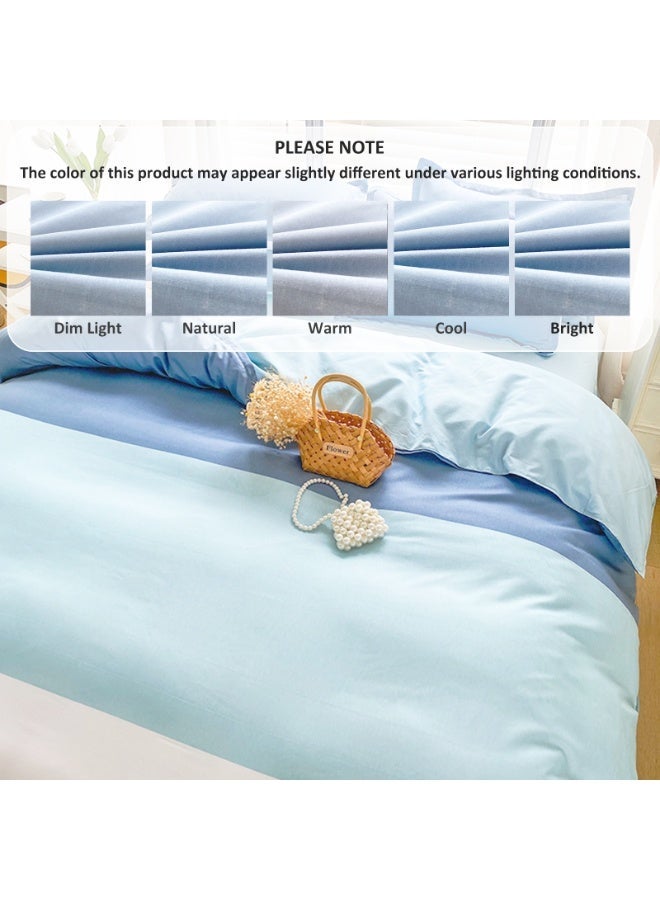 زيريفام طقم غطاء لحاف مكون من 4 قطع طقم غطاء لحاف فائق النعومة من الألياف الدقيقة مع مجموعة مفروشات قطنية بسحاب Closur مع 2 غطاء وسادة 200x230 سم - Image 4