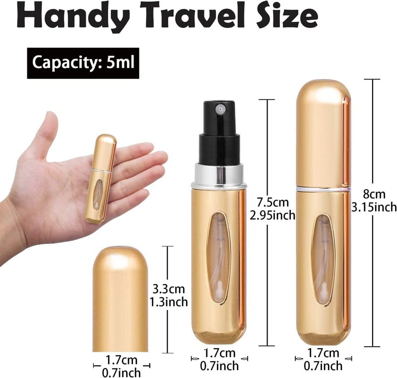 Mishine 3 Pack 5ML Perfume Atomiser,Perfume Refillable Atomizer Spray Bottle Portable for Travel Business Trip Outdoor Activities (Silver+Blue+Black) - Image 2