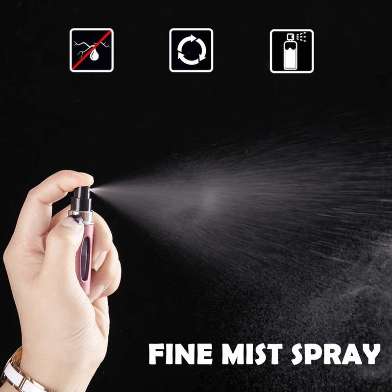 Mishine 3 Pack 5ML Perfume Atomiser,Perfume Refillable Atomizer Spray Bottle Portable for Travel Business Trip Outdoor Activities (Silver+Blue+Black) - Image 3