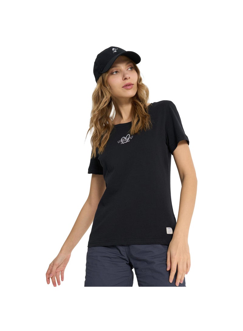 Termit Termit Graphic Black T-Shirt for Women – Slim Fit, Soft Cotton, Breathable Fabric, Stylish Streetwear, Comfortable & Versatile for Everyday Wear  - Image 1