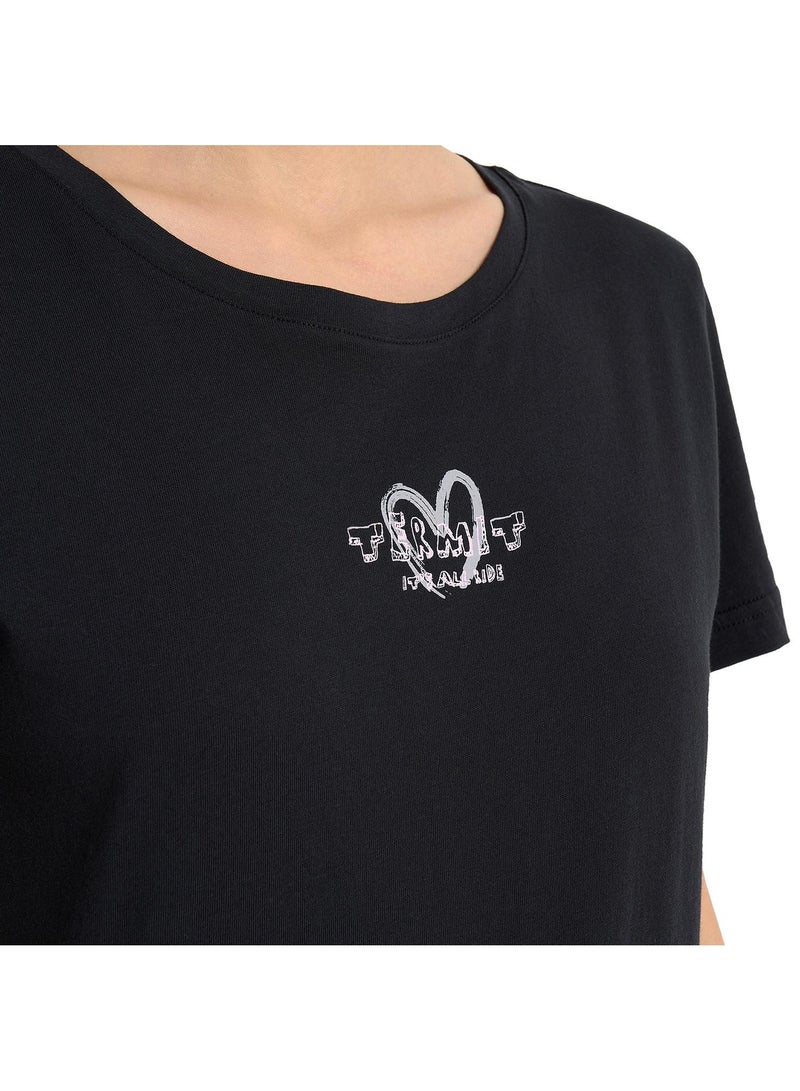 Termit Termit Graphic Black T-Shirt for Women – Slim Fit, Soft Cotton, Breathable Fabric, Stylish Streetwear, Comfortable & Versatile for Everyday Wear  - Image 5