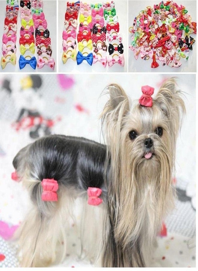 Zhuluck 10Pcs Multicolor Hair Bows Tie Bands for Pet Cat Dogs Hair Accessories Practical Processed,Mix the back elastic band, Cute Hair Clips for Small and Medium Dogs Dog Hair Apparel and Accessories - Image 3