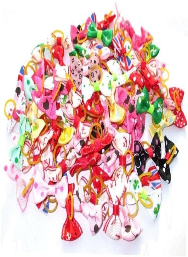 Zhuluck 10Pcs Multicolor Hair Bows Tie Bands for Pet Cat Dogs Hair Accessories Practical Processed,Mix the back elastic band, Cute Hair Clips for Small and Medium Dogs Dog Hair Apparel and Accessories - Image 1
