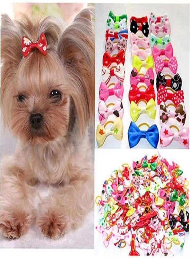 Zhuluck 10Pcs Multicolor Hair Bows Tie Bands for Pet Cat Dogs Hair Accessories Practical Processed,Mix the back elastic band, Cute Hair Clips for Small and Medium Dogs Dog Hair Apparel and Accessories - Image 4