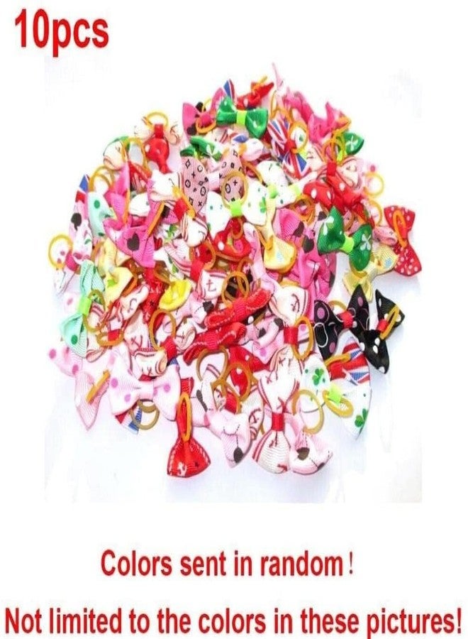 Zhuluck 10Pcs Multicolor Hair Bows Tie Bands for Pet Cat Dogs Hair Accessories Practical Processed,Mix the back elastic band, Cute Hair Clips for Small and Medium Dogs Dog Hair Apparel and Accessories - Image 5