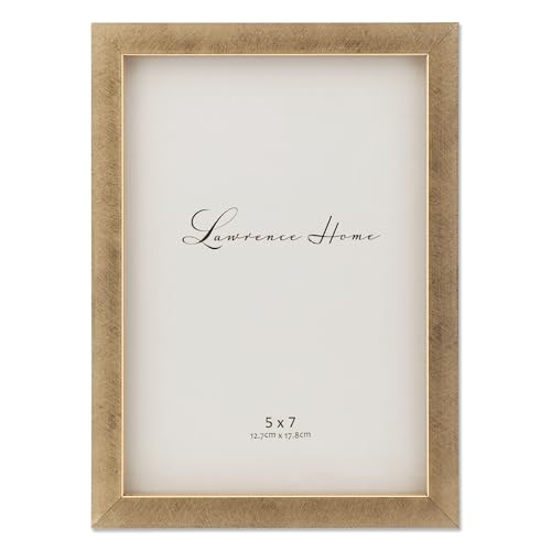 Lawrence Frames - 708057 Galvanized Expressions Chloe Contemporary Gold Picture Frame, 5x7 - Image 1
