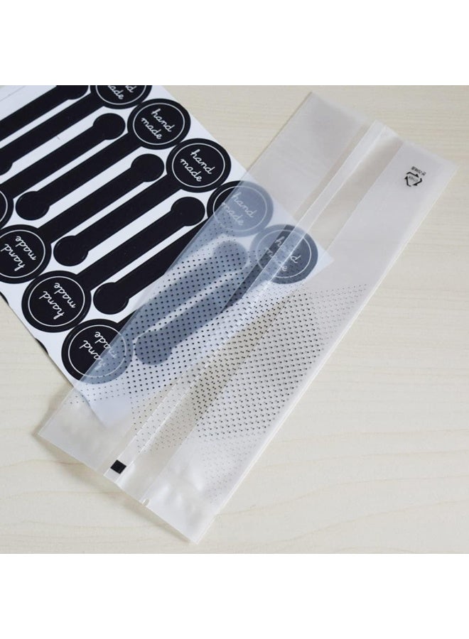 ECVV Ecvv 100Pcs Bread Packaging Bags Translucent Plastic Bags Cellophane Pastry Treat Bags Valentine Gift Bags For Candies Cookies Chocolate With Stickers - Image 5