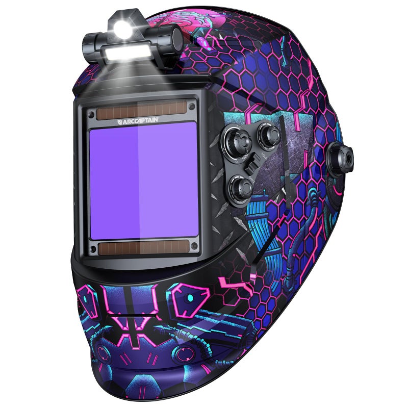 ARCCAPTAIN 394 x 366 Auto Darkening Welding Helmet Solar Powered True Color Welding Hood 1111 Top Optical Clarity Welder Helmet 4 Arc Sensor Wide Shade 459913 for Stick MIG TIG Cut - Image 2