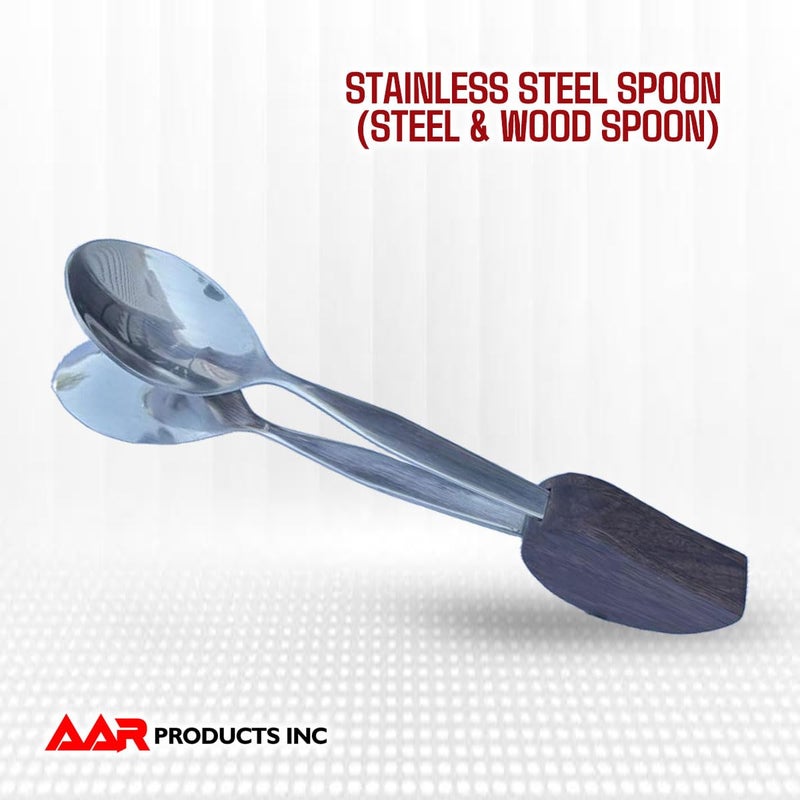 AAR Traditional Irish Percussion Session folk Rosewood Metal Stainless Steel Spoons (Steel&Wood) - Image 2