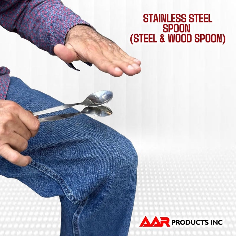 AAR Traditional Irish Percussion Session folk Rosewood Metal Stainless Steel Spoons (Steel&Wood) - Image 3