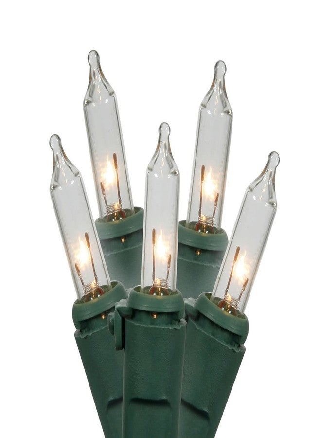 Vickerman 100 Clear Twinkle Mini Light on Green Wire, 33' Christmas Light Strand