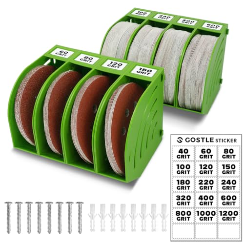 gostle 5 Inch Professional Sanding Discs Tool Storage Boxes Set - Efficient Organization, Offset Snap-On Connection, Grit Classification, Space-Saving Design, Versatile Application - 8 boxes - Image 1