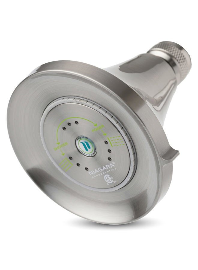 Niagara Conservation N3912BN Earth Luxe High Efficiency Showerhead, Brushed Nickel - Image 1