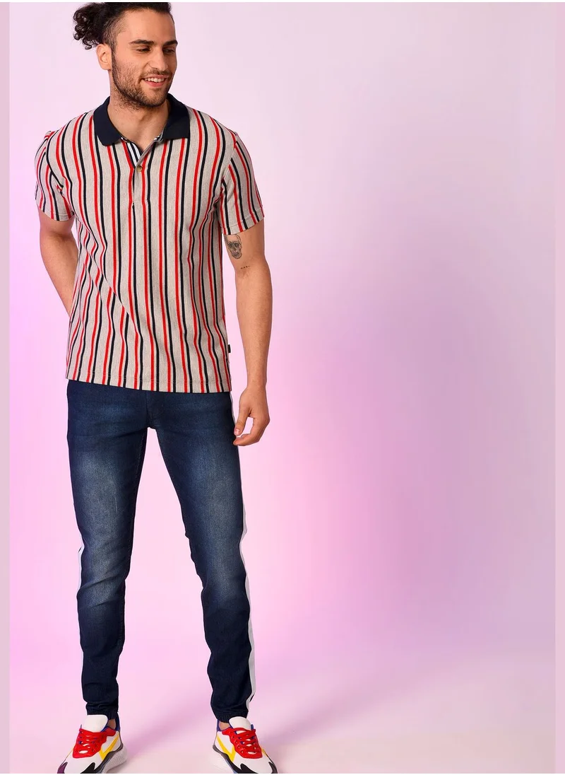 Campus Sutra Jeans with Side Stripes