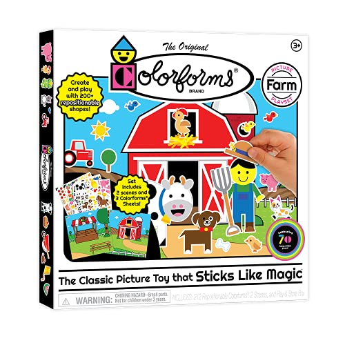 Colorforms Stickers for Kids – Sticker Book, Farm Picture Playset, Arts and Crafts, Toddler Stickers, Repositionable Pieces for Endless Story Fun, for Boys and Girls, Ages 3+ - Image 1