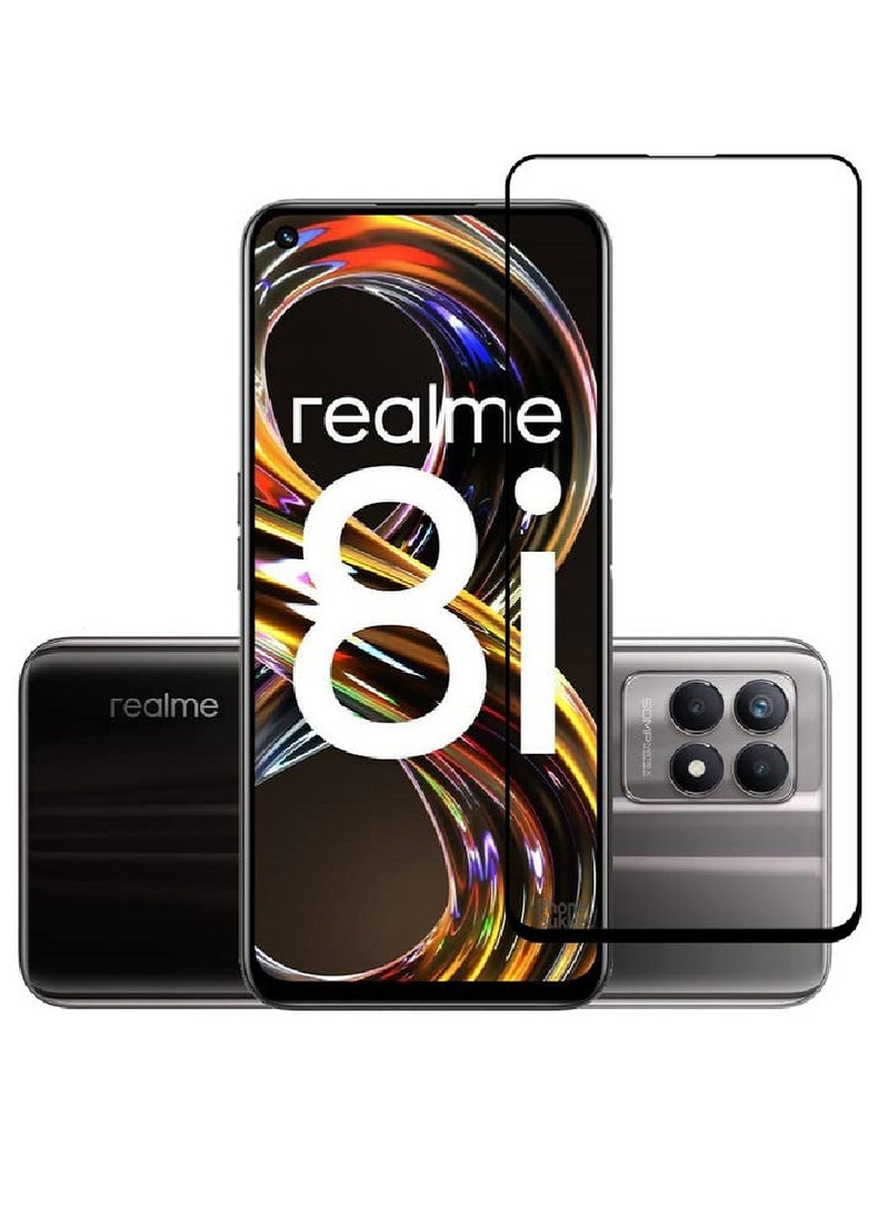 Super Tempered Glass Screen Protector 5D Designed For Realme 8i Full Glue Edge to Edge Full Screen Coverage And Bubble Free - Image 1