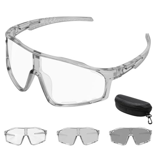 STHIRA® Sports Sunglasses Fashion Photochromic Riding Sunglasses Adaptive Cycling Glasses UV400 Protection Streamlined Unisex Outdoor Bike Sunglasses with Storage Case for Running, Hiking, Cycling - Image 1