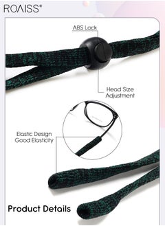 roaiss 6 Pcs Elastic Glasses Strap, Soft Sport Eyeglasses Cords Adjustable Non-Slip Eyewear Retainer Glasses Lanyard for Reading Sports Outdoor for Men, Women with 10 Pairs of Ear Grip Hooks  - Image 3
