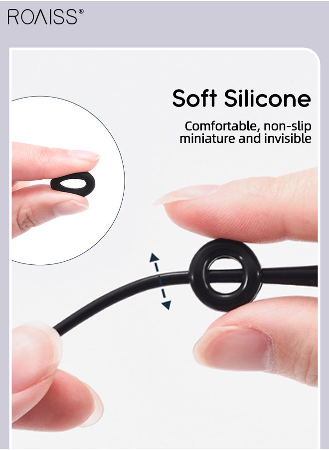 roaiss 6 Pcs Elastic Glasses Strap, Soft Sport Eyeglasses Cords Adjustable Non-Slip Eyewear Retainer Glasses Lanyard for Reading Sports Outdoor for Men, Women with 10 Pairs of Ear Grip Hooks  - Image 5