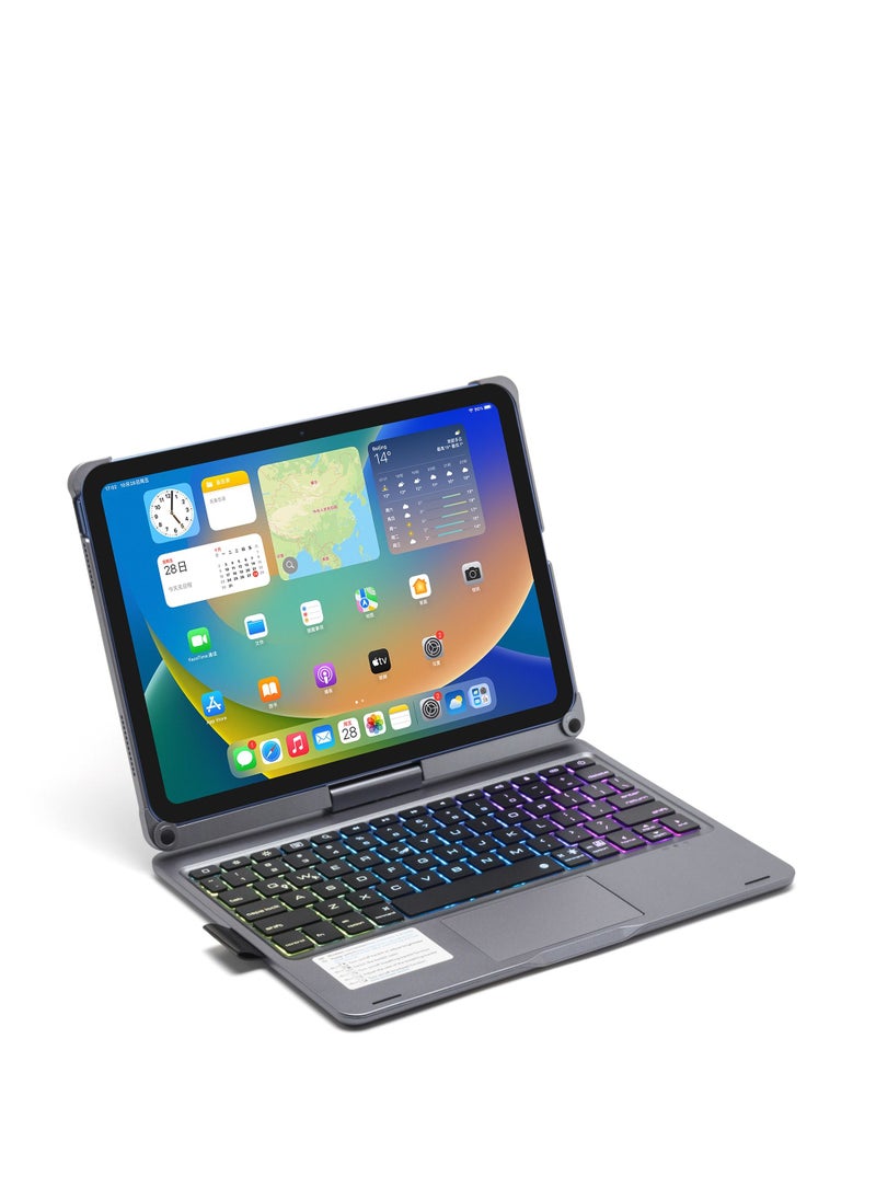 GULFLINK 450mAh Wireless Keyboard Case with TouchPad for ipad 10.9 inch 2022 Grey  - Image 2
