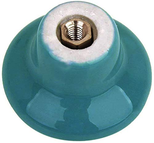 Mallofusa 32mm Cabinet Ceramic Round Pull Knobs for Drawer Dresser Kitchen Wardrobe Handles 10 PCS Blue - Image 3