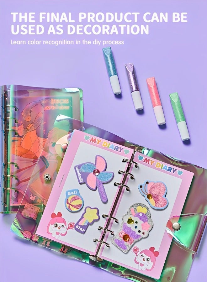 GROIC Sand Painting Kit for Kids, Complete Tool, Fun DIY Crafts with 12 Pieces of Colored Yarn, Children's Handicraft Kit, Educational Toys - Image 3