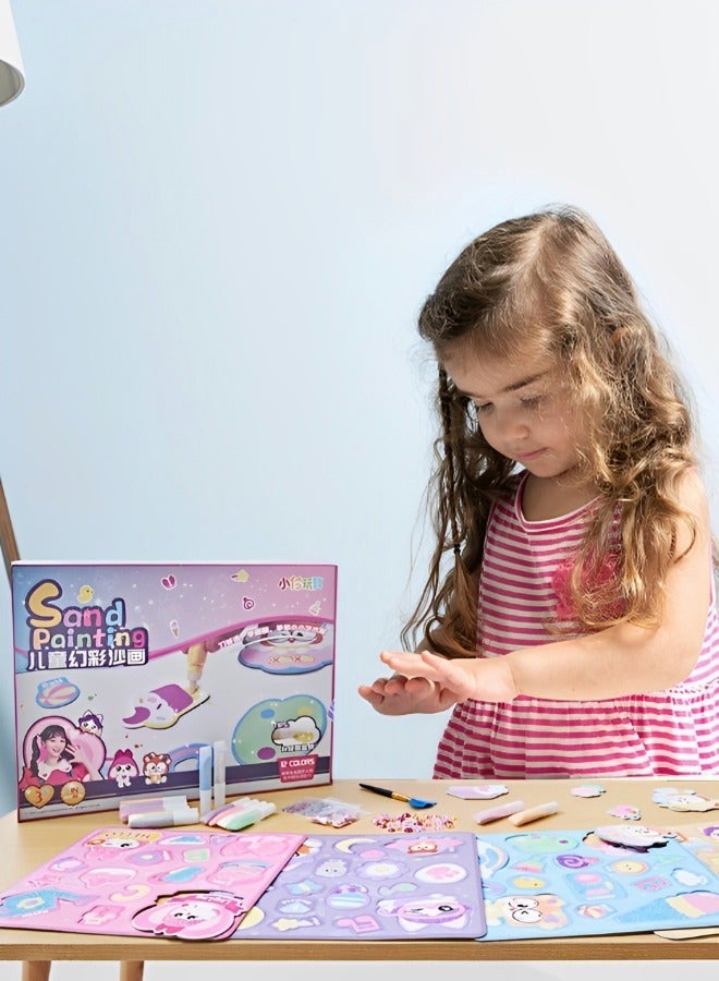 GROIC Sand Painting Kit for Kids, Complete Tool, Fun DIY Crafts with 12 Pieces of Colored Yarn, Children's Handicraft Kit, Educational Toys - Image 5