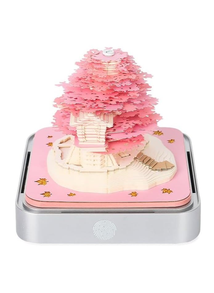 Generic Soaying Artist Desk Calendar Tree 3D Notepad With Lights 2025 Calendar Tree 3D Notepad Artopad Engraving Artist Desk Calenda  - Image 1