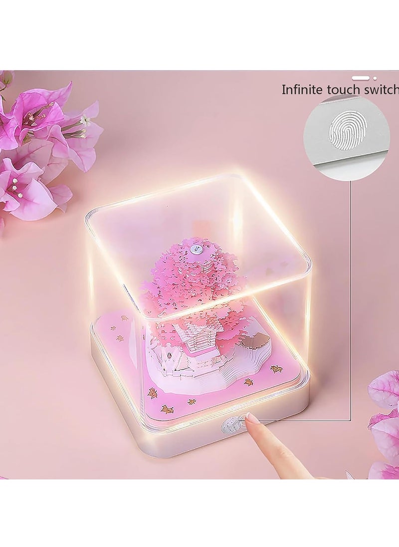 Generic - Soaying Artist Desk Calendar Tree 3D Notepad With Lights 2025 Calendar Tree 3D Notepad Artopad Engraving Artist Desk Calenda - Image 1