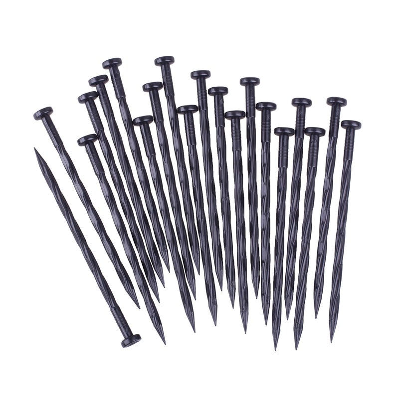 Landscape Anchoring Spikes, 25PCS 8 Inch Spiral Plastic Landscape Spikes for Garden Lawn Yard, Paver, Weed Barrier, Artificial Turf (8in -25 Count)