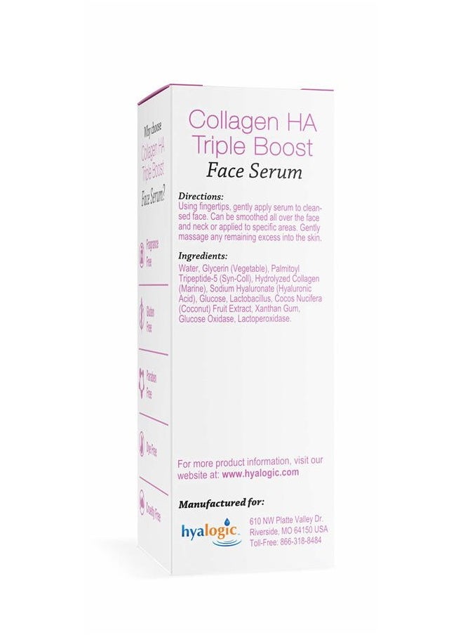 Hyalogic - HA Collagen Serum - Triple Boost Face Serum for Skin Care - Peptides Serum for Face, Youthful Firmness & Elasticity Collagen Boost, Fragrance & Paraben Free Marine Collagen Serum 0.47 FL OZ - Image 1