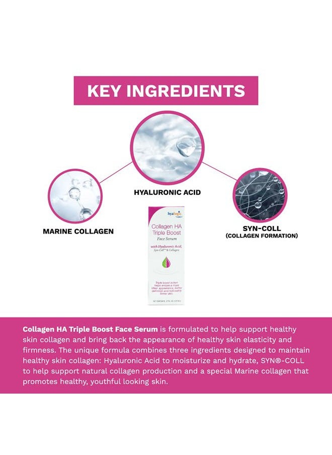 Hyalogic - HA Collagen Serum - Triple Boost Face Serum for Skin Care - Peptides Serum for Face, Youthful Firmness & Elasticity Collagen Boost, Fragrance & Paraben Free Marine Collagen Serum 0.47 FL OZ - Image 1