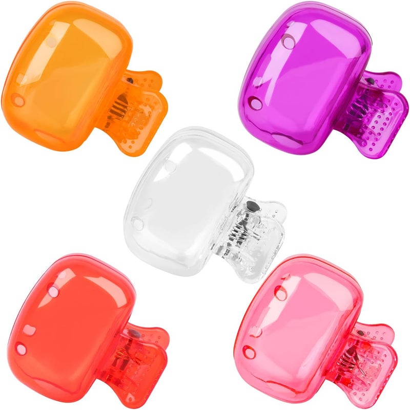 Fowecelt 5 Pack Travel Toothbrush Head Covers Cap, Toothbrush Protector Brush Pod Case Protective Plastic Clip for Household Travel, Camping, Bathroom, School, Business - Image 1