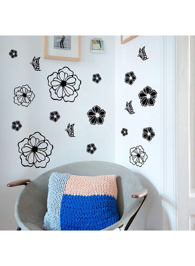 NIBEMINENT Floral Flowers Wall Sticker Multicolour