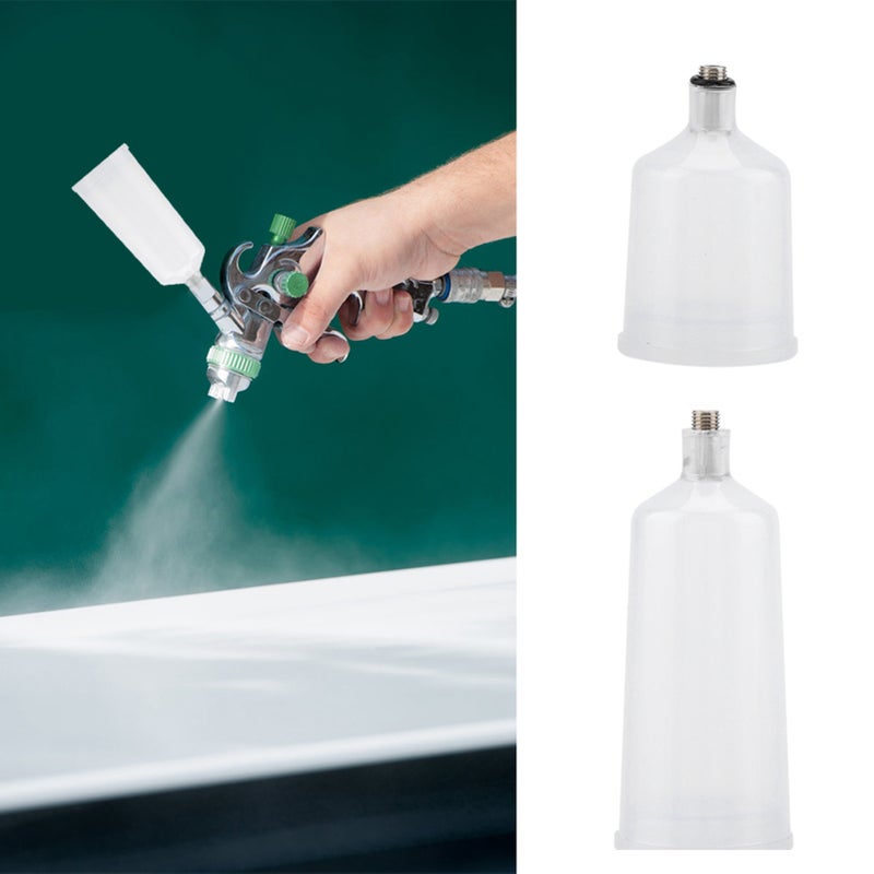 2PCS / Set Plastic Spray Paint Gun Airbrush Cup Pot Fastmover Threaded Connector Part - Image 2