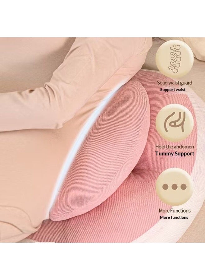 Pregnancy Pillow Sleep Aid Pillow Prenatal Support Pillow Back, Leg, and Belly Support Removable Pillowcase Adjustable U-Shaped Design for Belly Contouring Pink Edition - Image 3