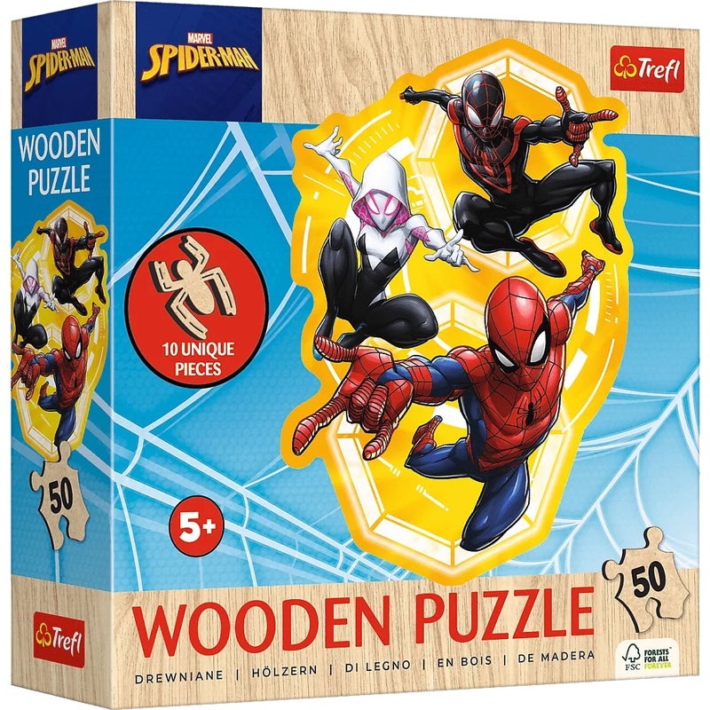Trefl - Disney Marvel Spider-Man Ready For Action Wooden Puzzle 50 Pieces - 20280 - Image 1