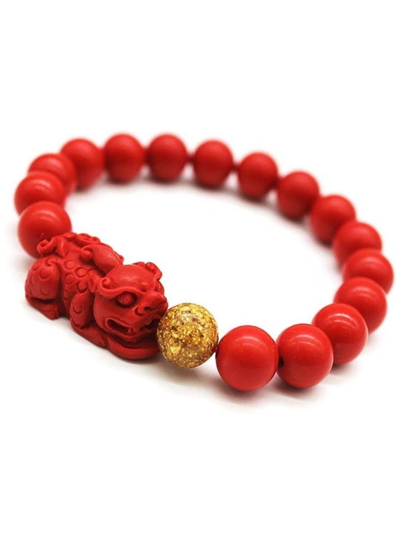 Zikra سوار تعويذة فنغ شوي للرخاء مع خرز أحمر وسحر بيكسيو بي ياو لجذب الثروة المحظوظة للنساء والرجال - Image 4