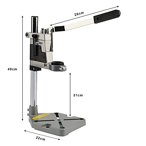 MLD VX-JG013 Drill Machine Stand for Hand Drill Bench Clamp Drill Press Floor Table Stand Workbench Repair Tool for Drilling Collet Workshop Single Hole Aluminum base (Matrial-Metal,Color-Multi) - Image 2