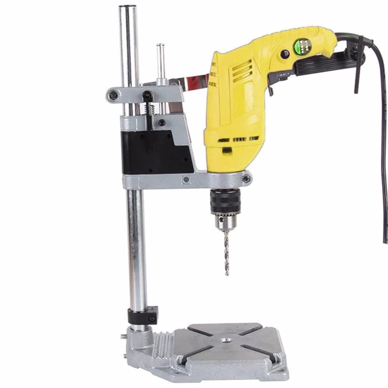 MLD VX-JG013 Drill Machine Stand for Hand Drill Bench Clamp Drill Press Floor Table Stand Workbench Repair Tool for Drilling Collet Workshop Single Hole Aluminum base (Matrial-Metal,Color-Multi) - Image 4