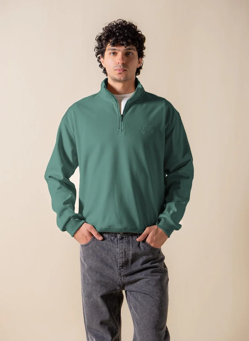 SHAPES EMBROIDERED QUARTER-ZIP SWEATSHIRT