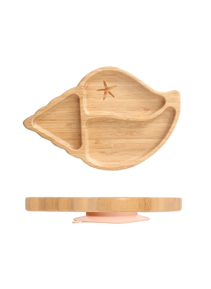 Generic - Cute Cartoon Kids Sectioned Dinner PlateConch plate peach color Conch plate peach color - Image 1