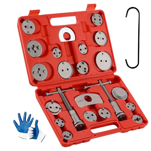 Punmew Brake Caliper Compression Tool 24-Piece Heavy Duty Disc Brake Piston Caliper Compressor Rewind Tool Set with C Hanger - Image 1