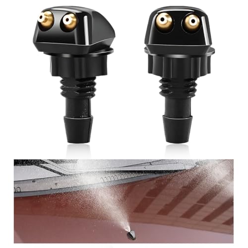 KVAEY 2 PCS Front Windshield Washer Nozzles Windshield Left Right Wiper Washer Nozzle Sprayers Windshield Squirter Nozzle Replacement for Most Cars SUVs Trucks Car Accessories 2 PCS - Image 1