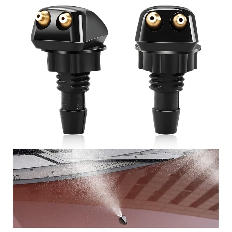 KVAEY 2 PCS Front Windshield Washer Nozzles Windshield Left Right Wiper Washer Nozzle Sprayers Windshield Squirter Nozzle Replacement for Most Cars SUVs Trucks Car Accessories 2 PCS - Image 3