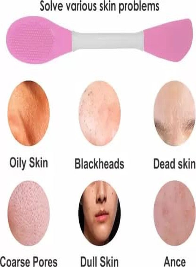 FALONG Beauty Silicone Face Mask Applicator Makeup Brush Double-Ended Facial Mask Brush for Mud Scoop Face Washing Brush Gentle Exfoliating Massaging Removing Blackhead for Creams (Purple color) - Image 5