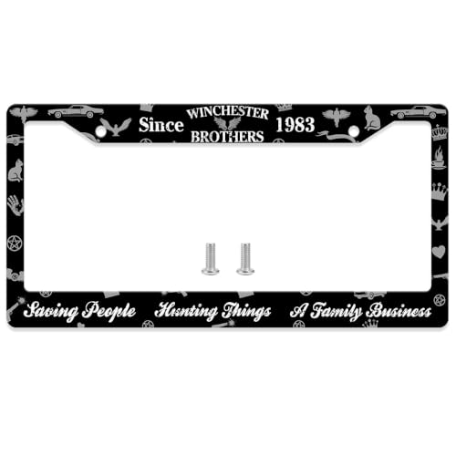 GENANY Monster Hunters License Plate Frame License Plate Frames TV Series Car License Plate Cover Fits Standard US Vehicles Movie Car Accessories Personalised Car Decorations for Women Men - Image 1