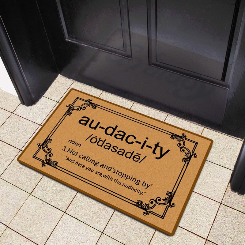Accssoey Funny Welcome Doormat, Audacity Door Mat Non-Slip Outdoor Mat, Welcome Door Mat for Indoor 24"x16" - Image 4
