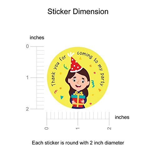 weRevel Birthday Celebration Theme Thank You Party Stickers, 40 Count, 2 Inches, Round, 4 Unique Designs, Paper-Self-Adhesive - Image 4